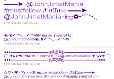shouts your name in my 2 twitter account that have total over 16,000 twitter follower as a premium shouts 4 times in 1 days big2