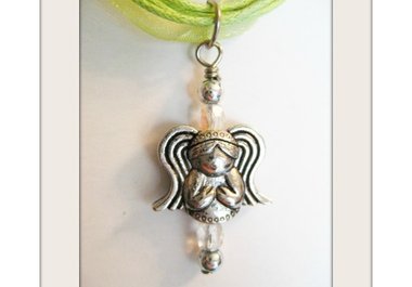 send you one angel pendant on colored cord and ribbon necklace big2