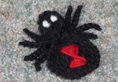 make and ship 1 crocheted black widow spider big2
