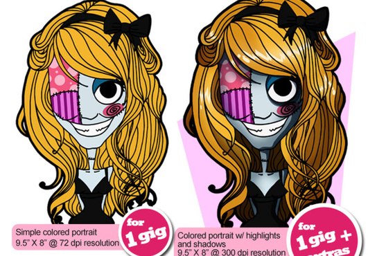 create a Tim Burton inspired cartoon portrait of you or anyone you know big2
