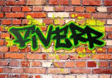 make a graffiti of your text on any wall or texture big2