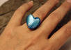 make a silver ocean blue heart ring small2