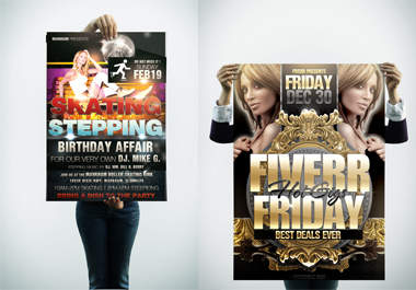 design someone holding your poster, flyer, product, logo or text big2