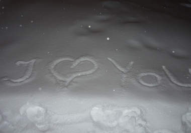 draw a text in snow big2