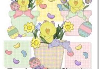 send you a set of 6 adorable Easter clip art graphics for crafts, scrapbooks, websites and more big2