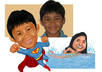 draw your funny colourful cartoon of your kids small2
