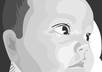 create an adorable black and white vector portrait of your baby small2