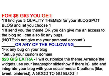 find you a BLOGGER/blogspot theme or customize your blog big2