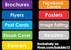 design brochures,flyers,post cards,posters,rack cards, headers, banners, facebook timeline cover,ebook covers, image editing etc small2