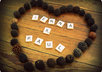 write anything you want in scrabble letters and decorate it with tree seeds Rustic Style on a wooden floor and send you the picture small3