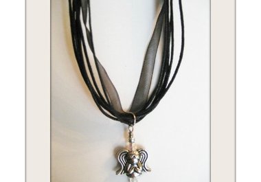send you one angel pendant on colored cord and ribbon necklace big3