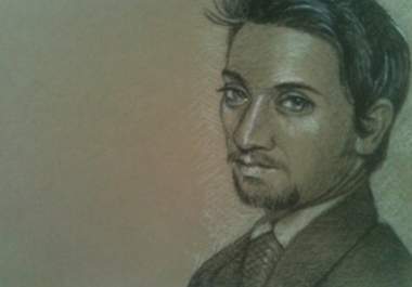 draw you a small carbon pencil and chalk portrait on colored paper big3
