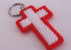 send 1 handcrafted red and white cross key ring to your US address