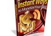 tell you instant ways to monetize your Blog