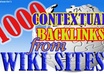 create over 1000 Contextual Wiki backlinks from unique High Page Rank Authority sites including Edu and Gov