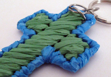 send 1 handcrafted plarn cross key chain to your US address big1