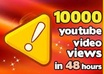 send 10000 guaranteed YOUTUBE views [ I can add until 50000 youtube views]