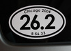 make you a customized euro style oval marathon or half marathon car decal/sticker with the race city, year and your finish time on it small1