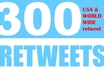 deliver 300 real Retweets from US worldwide users strong effective social signals