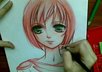 draw a color pencil SKETCH of an anime or manga type character for you