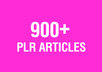 give you over 900 quality PLR articles