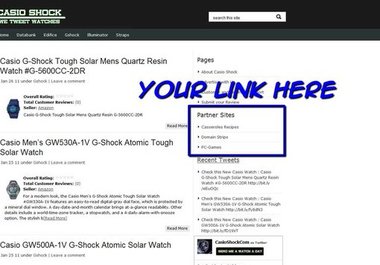 insert your link on every page of my Google Page Rank 1 Casio Store big1