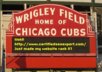 put your website name or text on Wrigley Field where the Chicago Cubs play Baseball