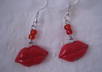 make a pair of Red  Lip Earrings