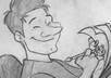 draw a cartoon sketch of you or a cartoon character