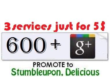 get Real 600+ google plus one +1 votes to your website, plus submit to Stumbleupon and Delicious big1