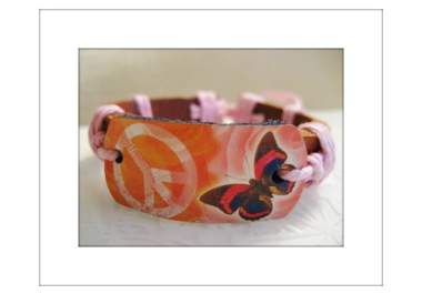 send you a genuine leather bracelet with a peace sign and a butterfly, US addresses only, big1