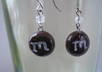 make a pair of polymer clay MandM candy earrings