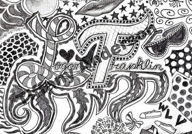 draw / create a custom design of your name for wall art or binder covers big1