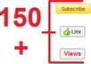 provide you with 150+ YouTube views, subscribers, likes FAST