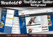 create a PROFESSIONAL Twitter or YouTube background and include the Psd file
