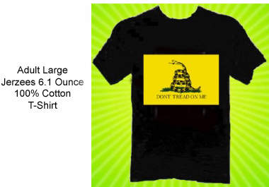 send you a Large Gadsden Tea Party Rattlesnake Flag Jerzees Tee big1