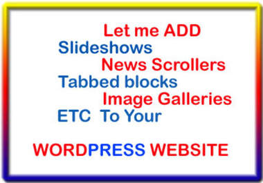 add slideshows, scrollers, tabbed blocks, image galleries, etc to your WORDPRESS website big1