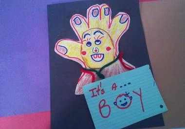 have Handsome the Puppet Say A Birth Announcement of your Baby Boy or Baby Doll big1