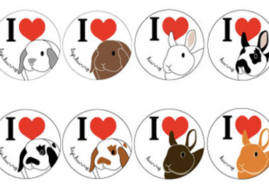 make custom name bunny 1" button badges big1