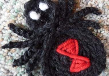 make and ship 1 crocheted black widow spider big1