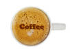 write a short message in the froth of a cup of coffee