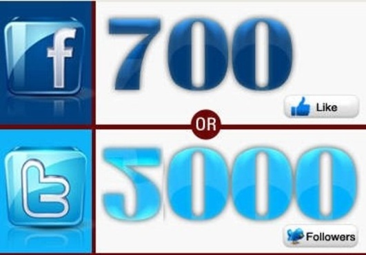 get you 5000 TWITTER followers or 700 facebook likes  in less then 8 hours no need for pass big1