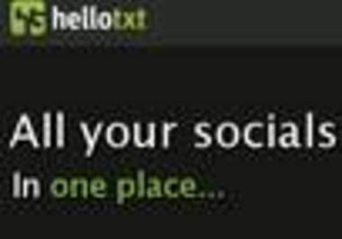 give you a hellotxt account with all working networks linked with pics,profile urls,rss feed urls big1