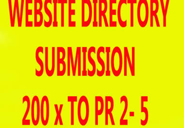 provide report of 200 website directory submissions of PR 2 to 5, plus email confirmed big1