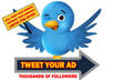 send your message TWICE to my Twitter account which has over 20,800 real followers small1