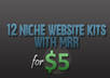 give You 12 Complete Best Niche Website Kits, Comes With MRR, Cant Beat This Offer