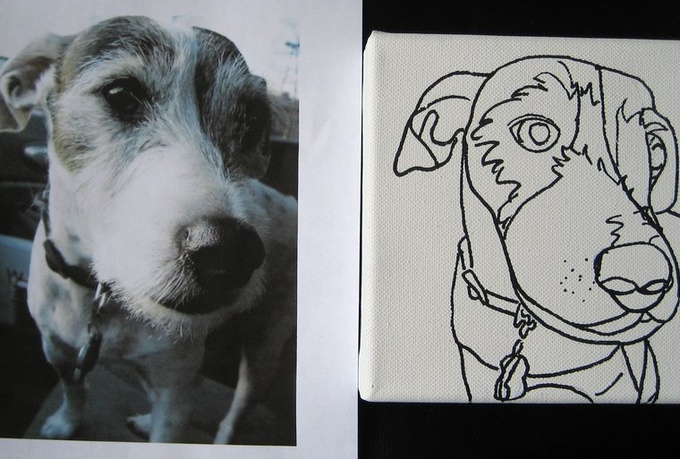 Line Drawing Dog Face : Draw a contour line drawing of your dogs face fiverr