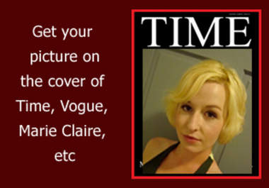 put your photo on a glossy magazine cover like Vogue, Esquire, Elle, GQ, Forbes, Marie Claire to make you look famous big1