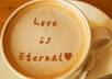 write any personalized message, website name on the top of hot cappuccino