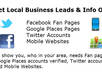 give you a list of 50 local businesses and tell you if they have fan pages, google places pages setup, twitter, and mobile websites